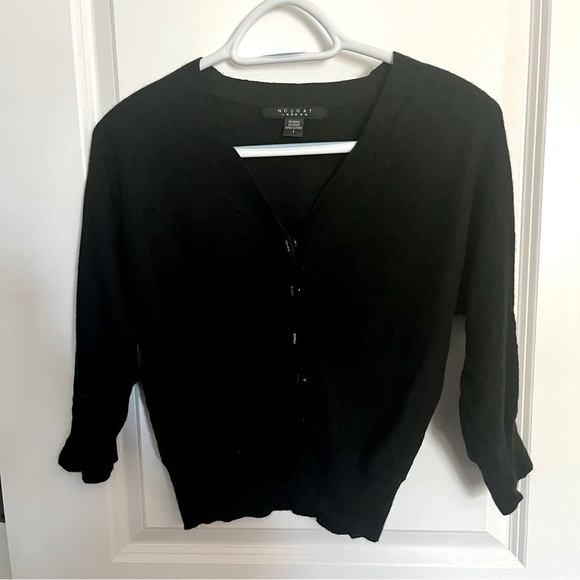 Nougat London black cardiagan sweater. cashmere and angora SZ 1. Quarter sleeve - Picture 5 of 9